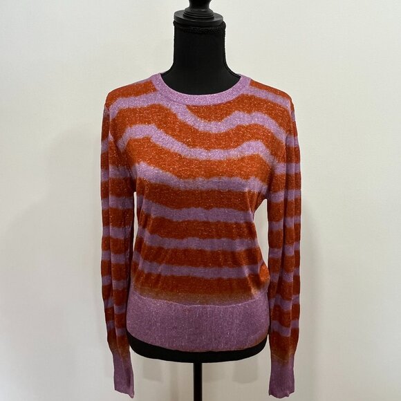 Happy Sheep Shimmery Animal Stripe Crewneck, Large, NWOT - Picture 1 of 6